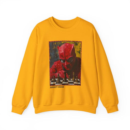 Red Hero - Yellow Gold Chess Crewneck Sweater