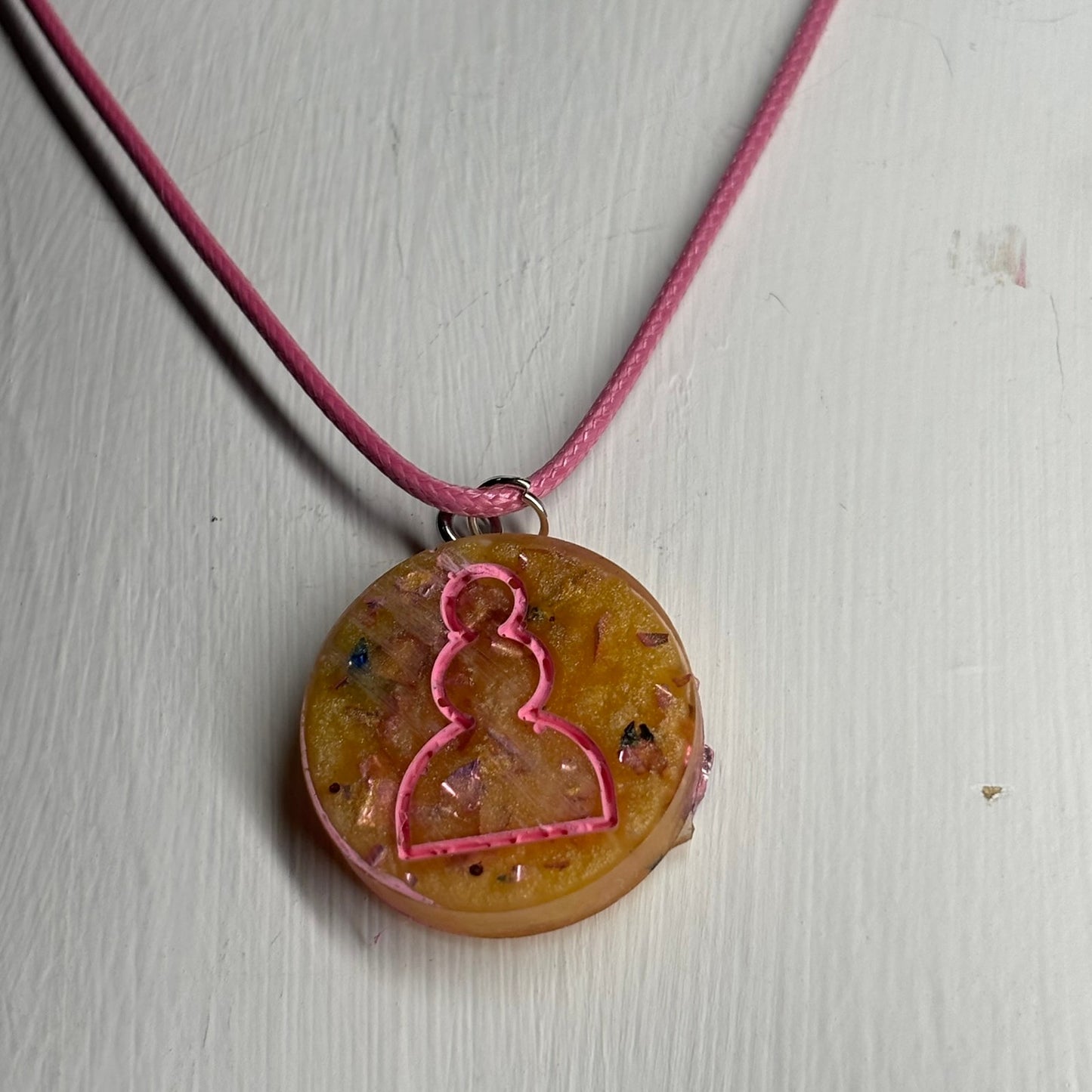 Banana Pink Pawn - Handmade Resin Chess Necklace