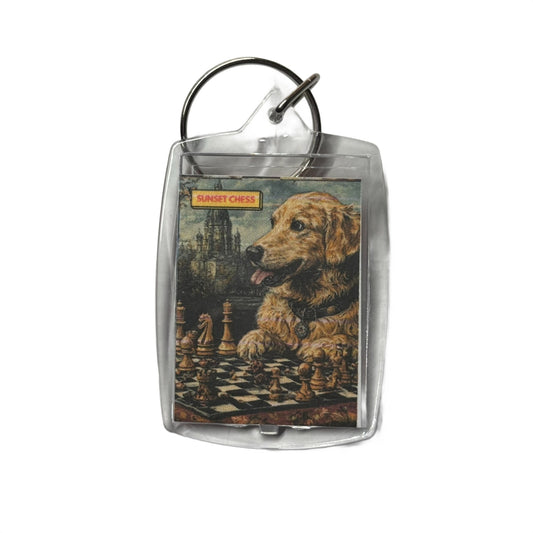 Happy Pup - Chess  Photo Keychain