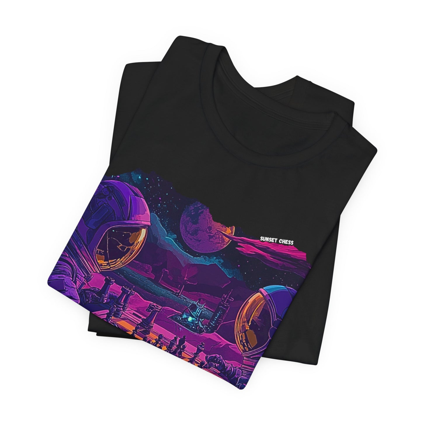 Chess In Space - Black Chess T Shirt