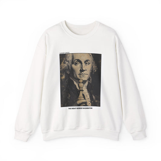 George Washington - White Chess Crewneck Sweater