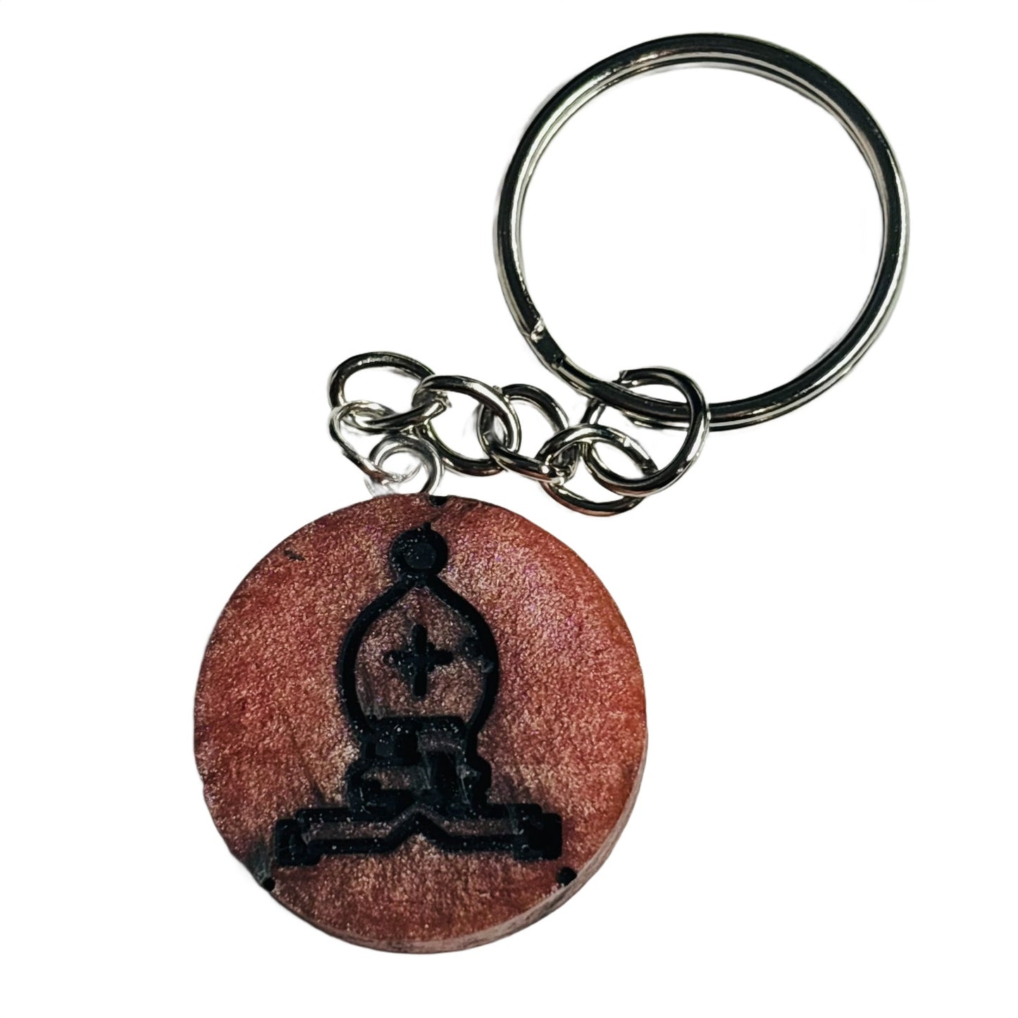 Peach Black Bishop - Handmade Resin Keychain