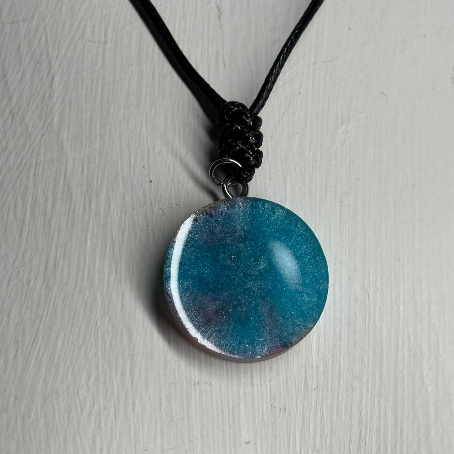 Swirl Color Mix Bishop - Handmade Resin Chess Necklace - Flat Edition