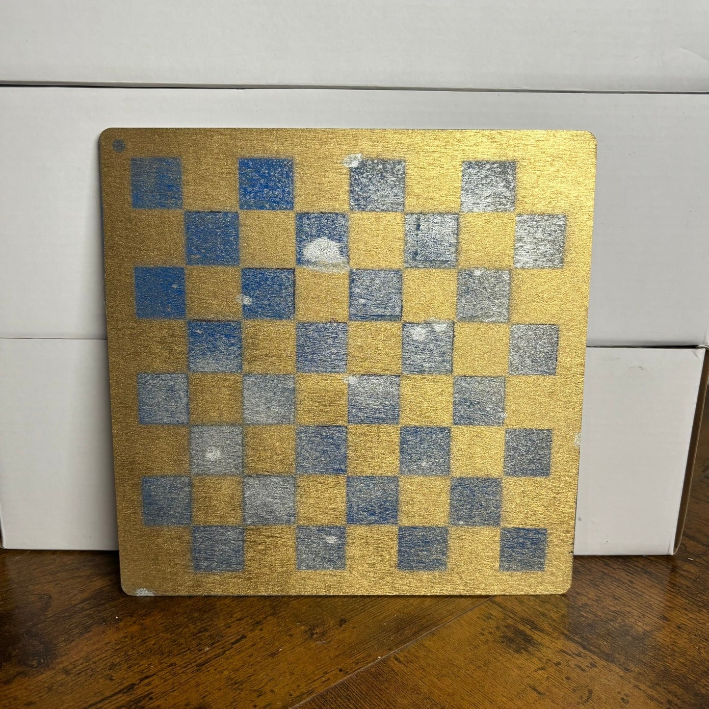 Golden Snow - Painted Thin Wooden Chess Board