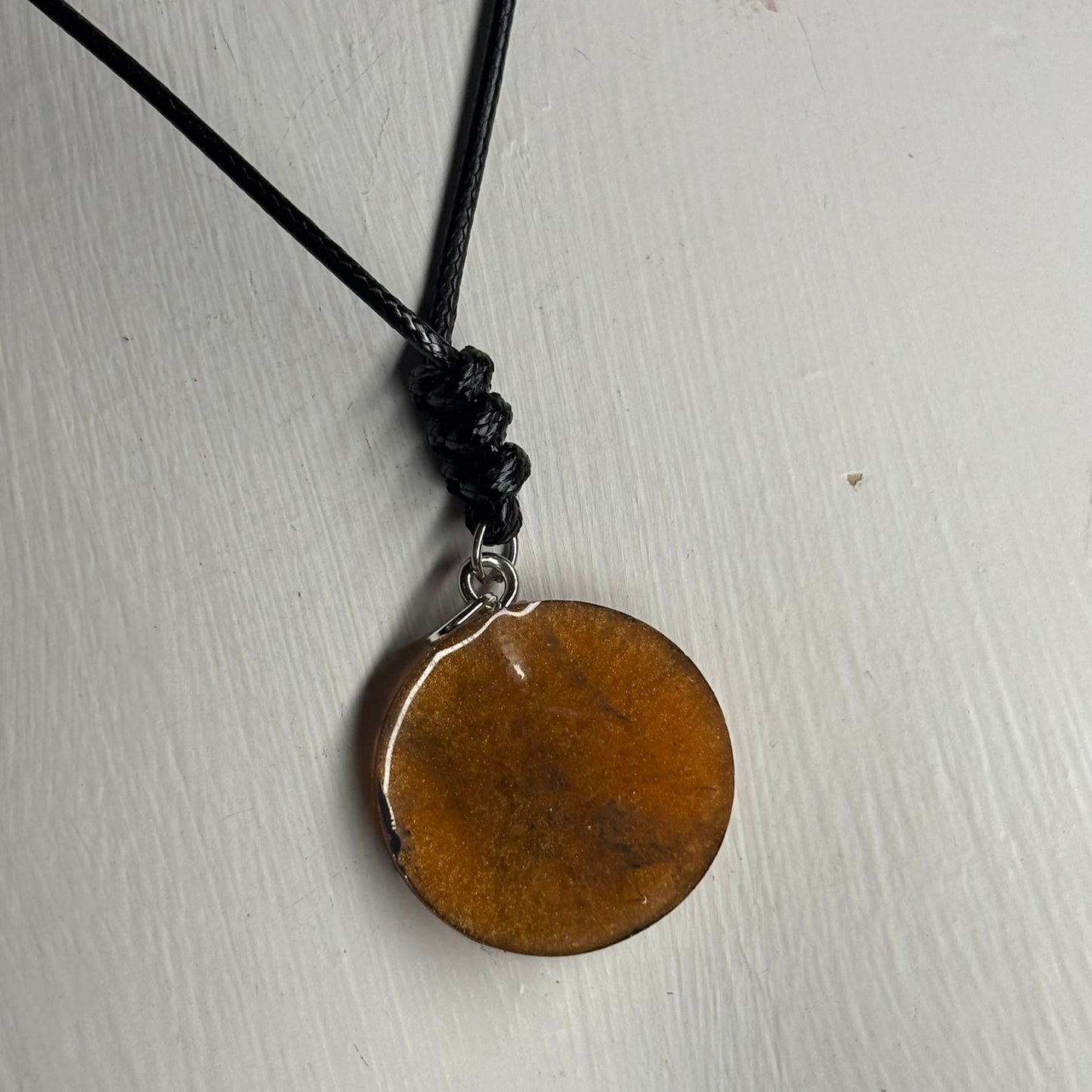 Amber Orange Queen - Handmade Resin Chess Necklace