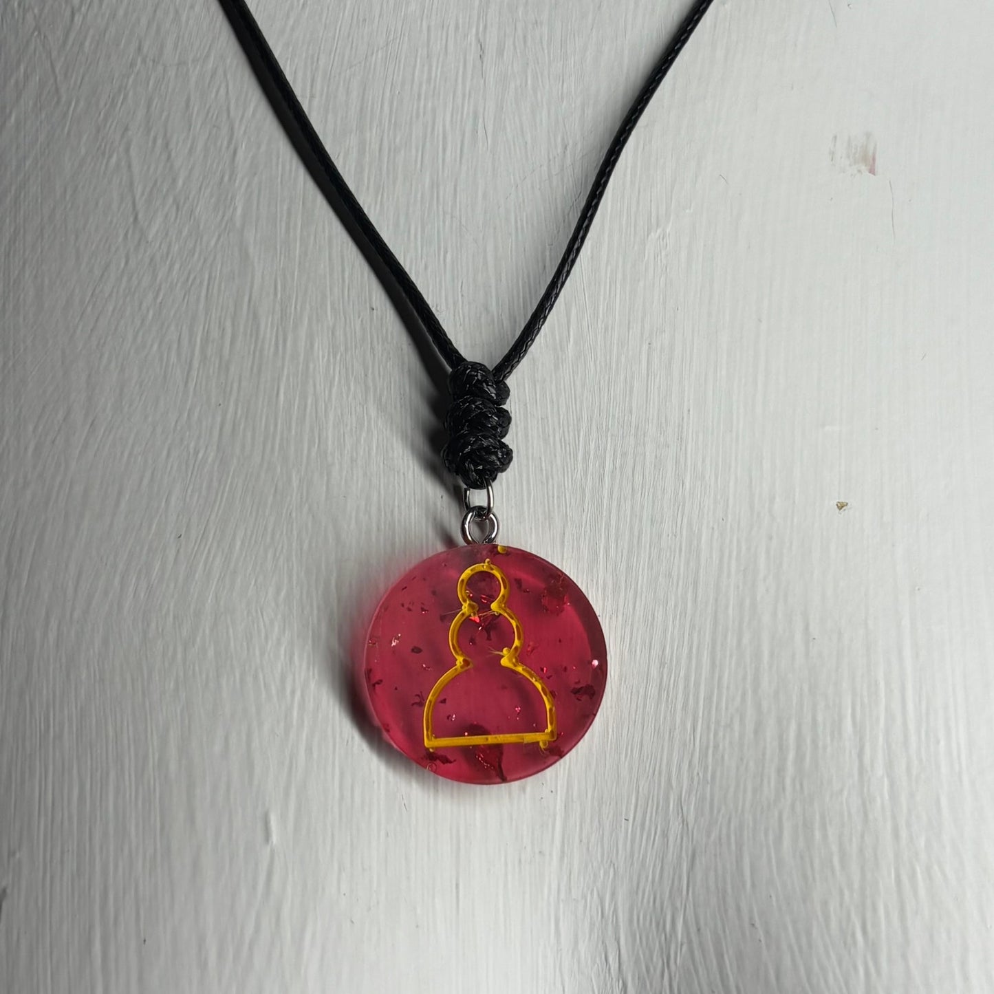 Red Pawn - Handmade Resin Chess Necklace