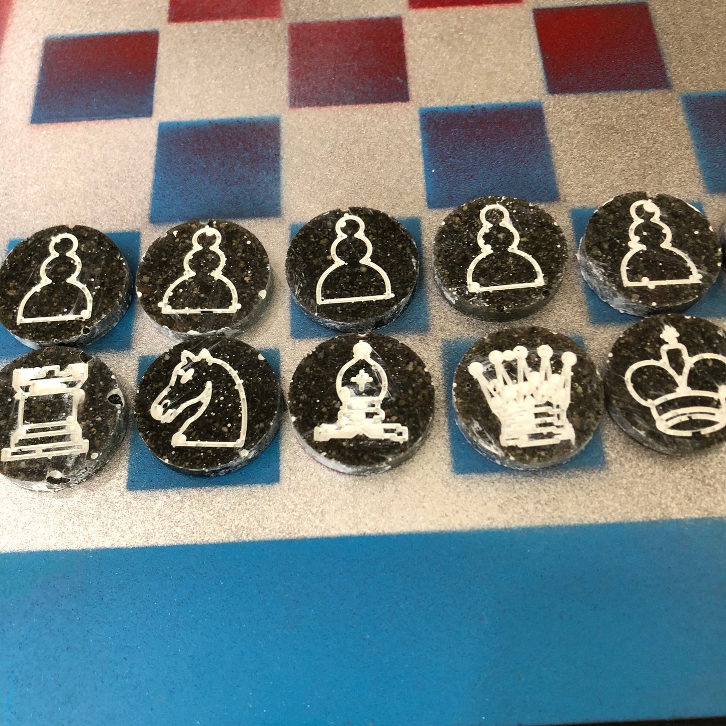 Chrome Rocket - Painted Chess Set