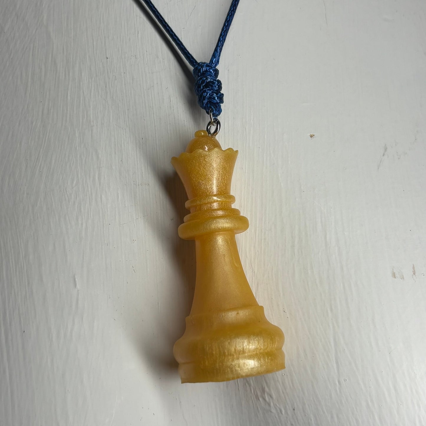Yellow Queen - Handmade Resin Chess Necklace
