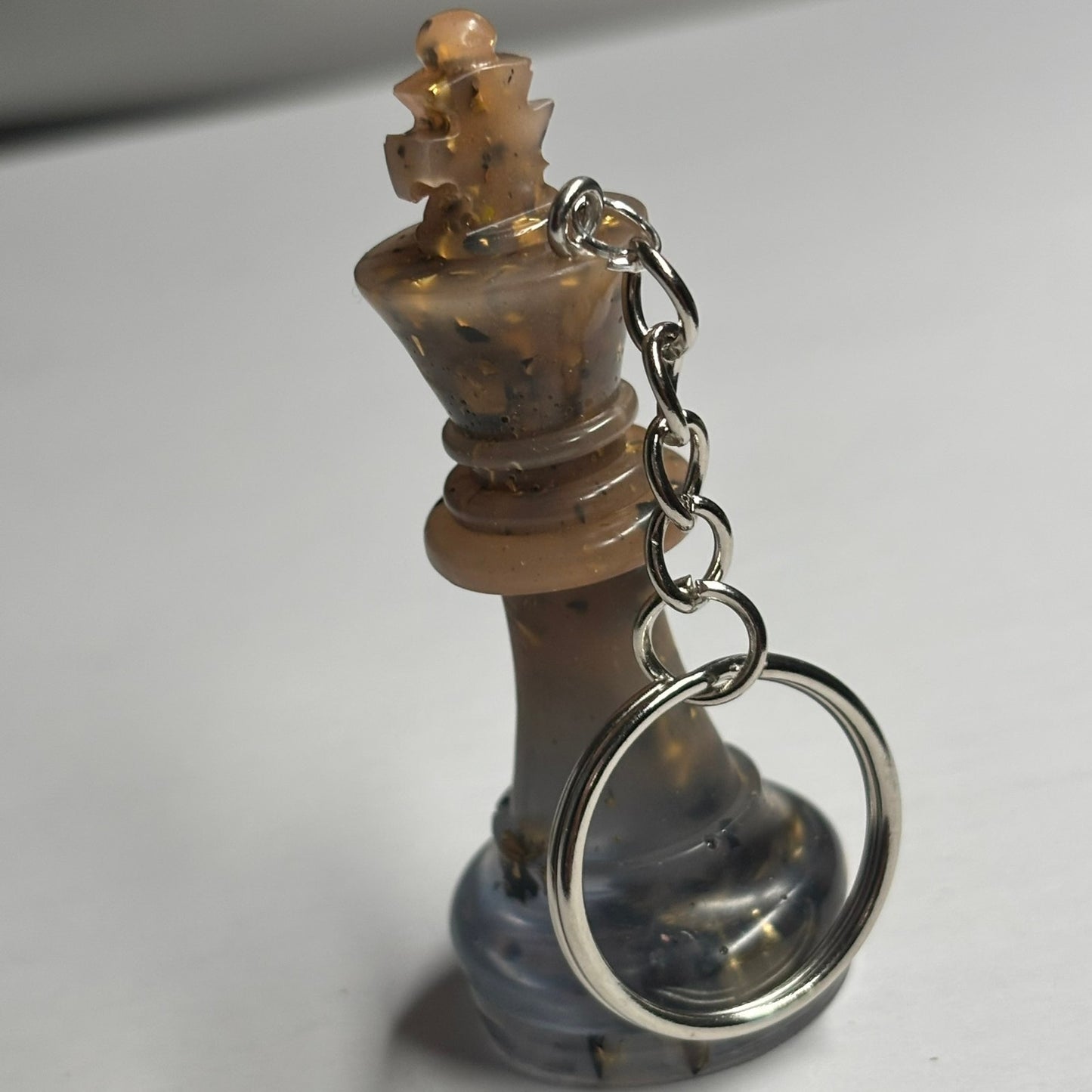 Royal Brown/Silver King - Handmade Resin Keychain