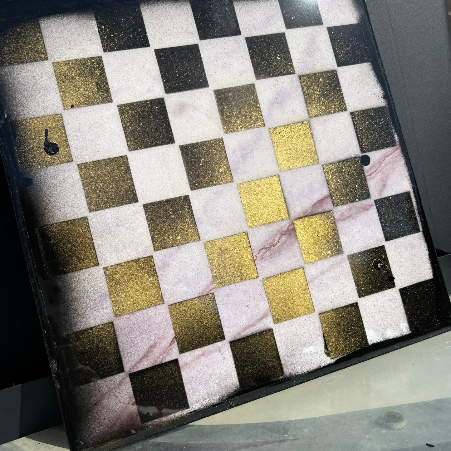 Soft Pink - Resin Coated Chess Board