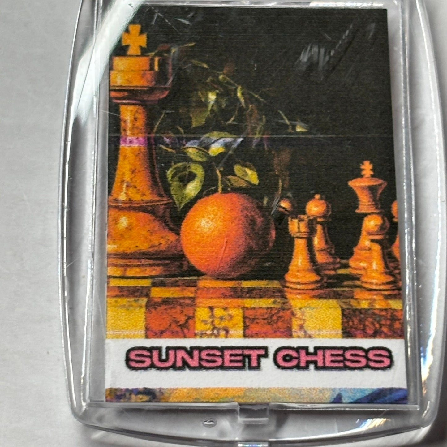 Orange Table - Chess  Photo Keychain