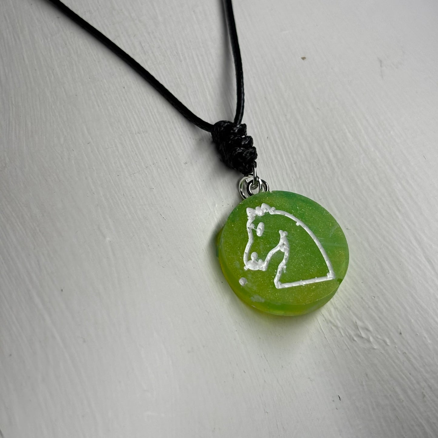 Green Knight - Handmade Resin Chess Necklace