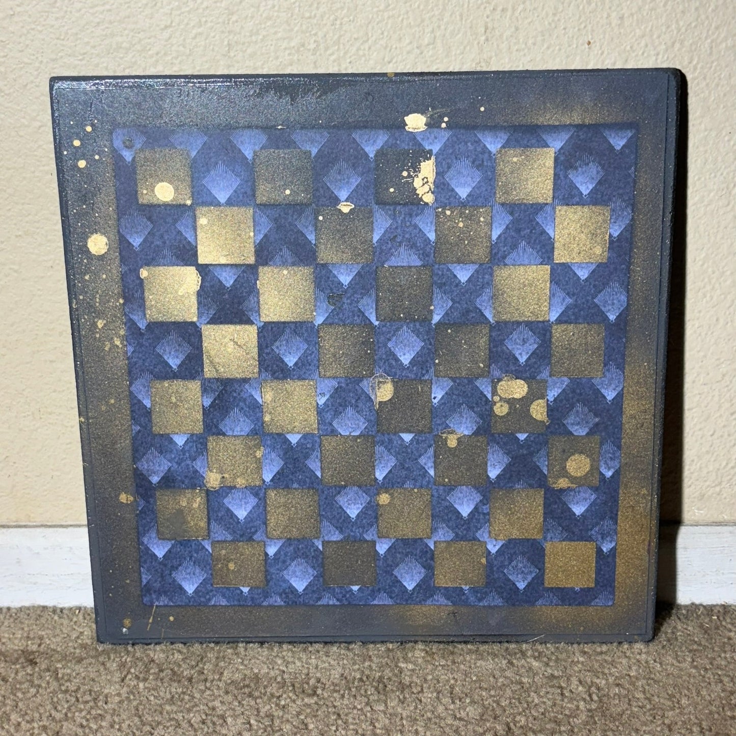 Golden Dark Blue - Scrapbook Chess Board