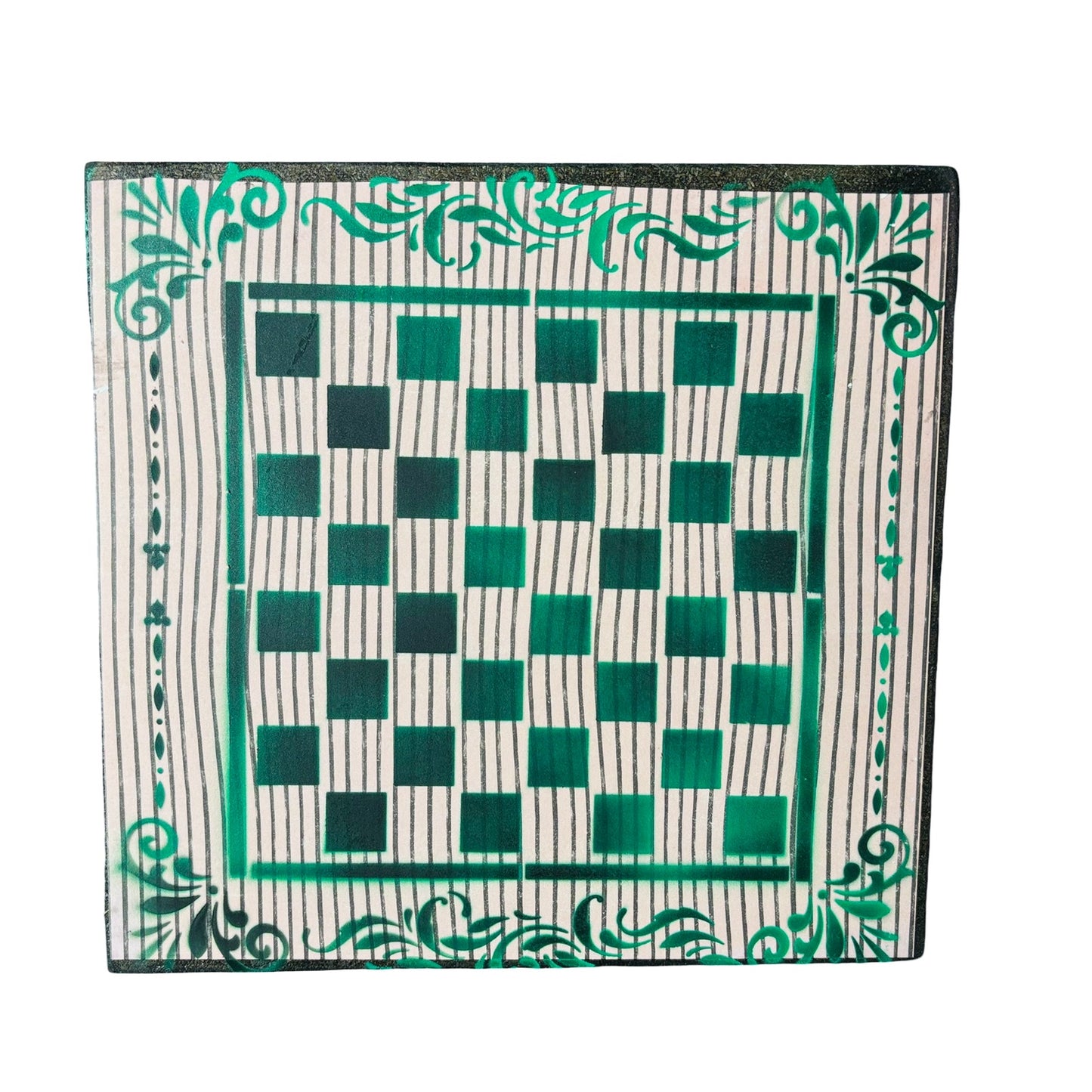Lined Green - Scrapbook Chess Board