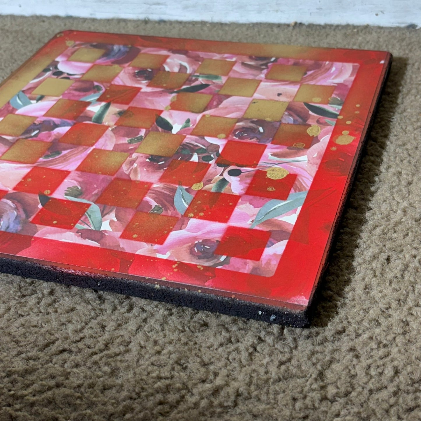 Red Golden Hue - Scrapbook Chess Board