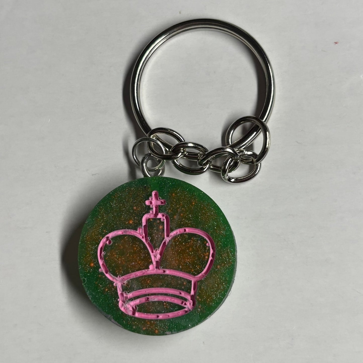Green Pink King - Handmade Resin Keychain