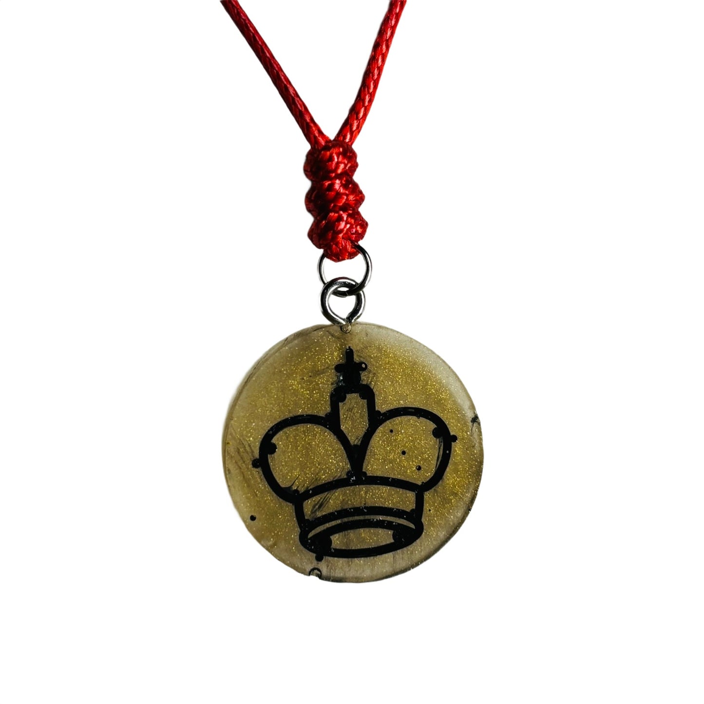 Yellow King - Handmade Resin Chess Necklace