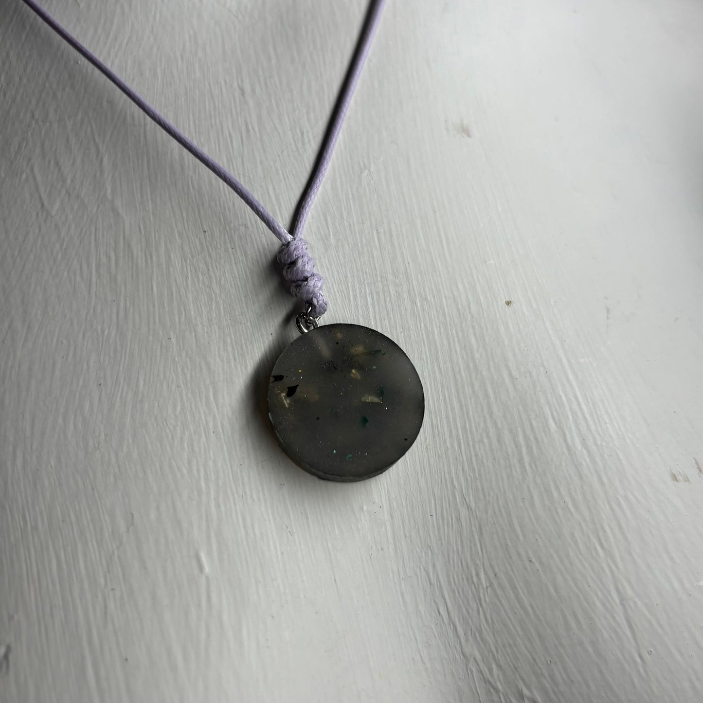 Dark Silver Knight - Handmade Resin Chess Necklace