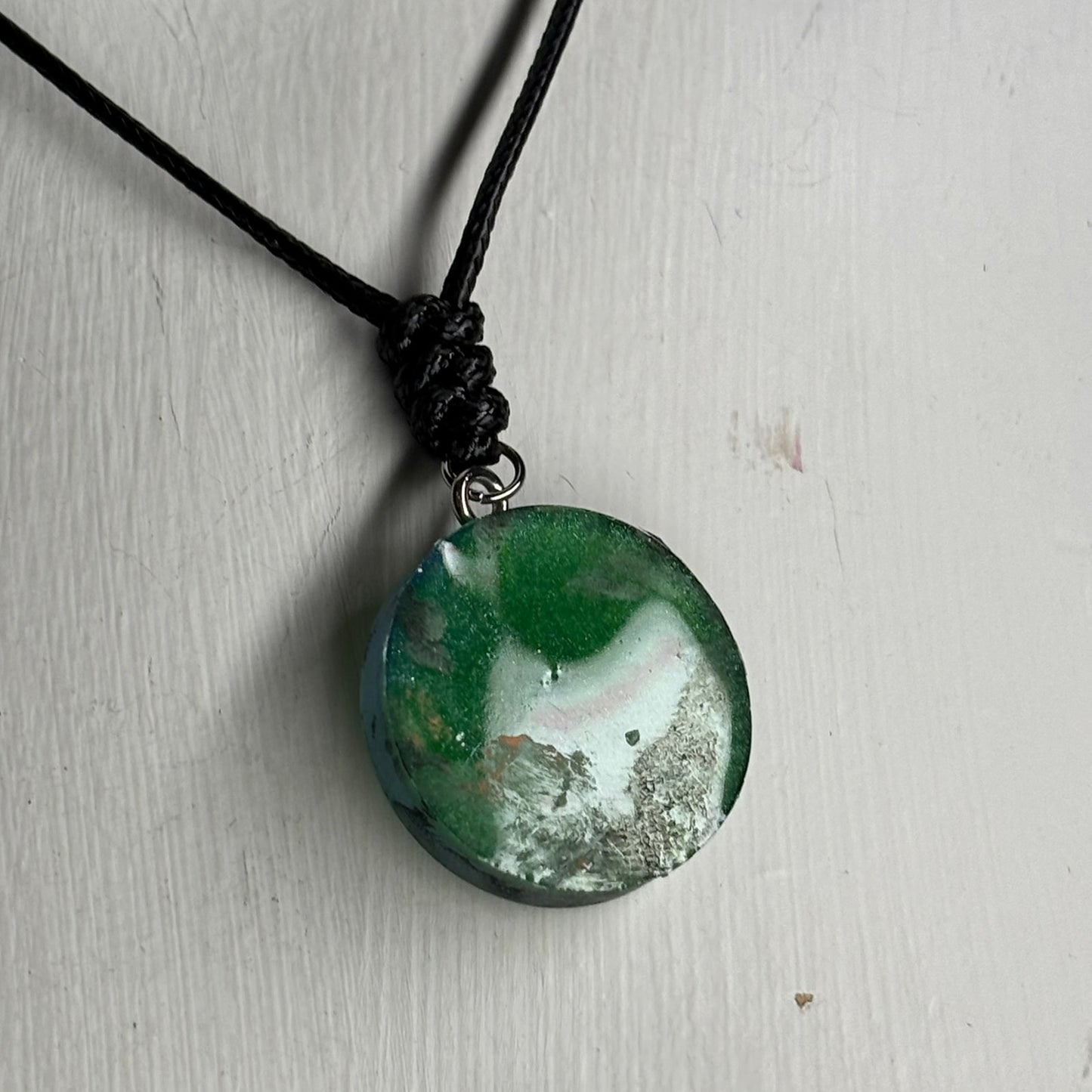 Green King - Handmade Resin Chess Necklace