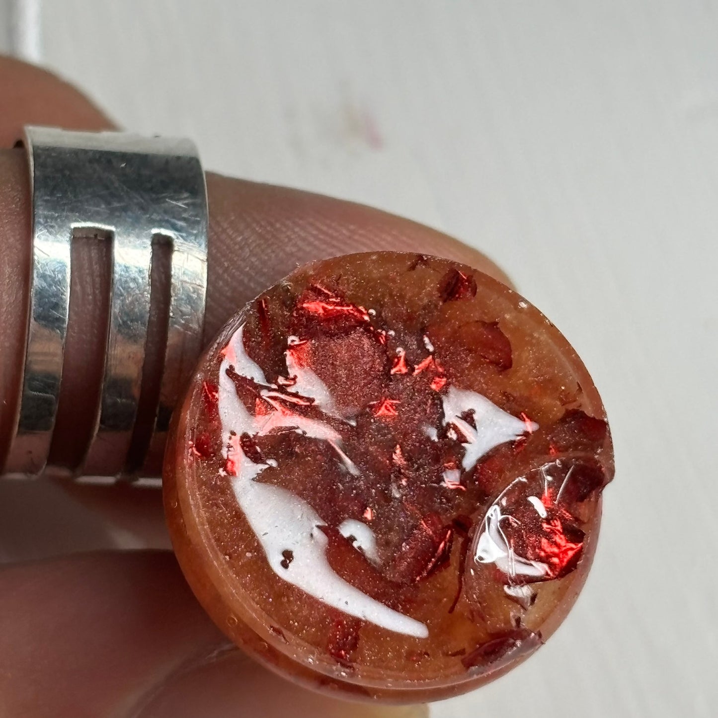 Orange Fiery Pawn- Handmade Resin Chess Necklace