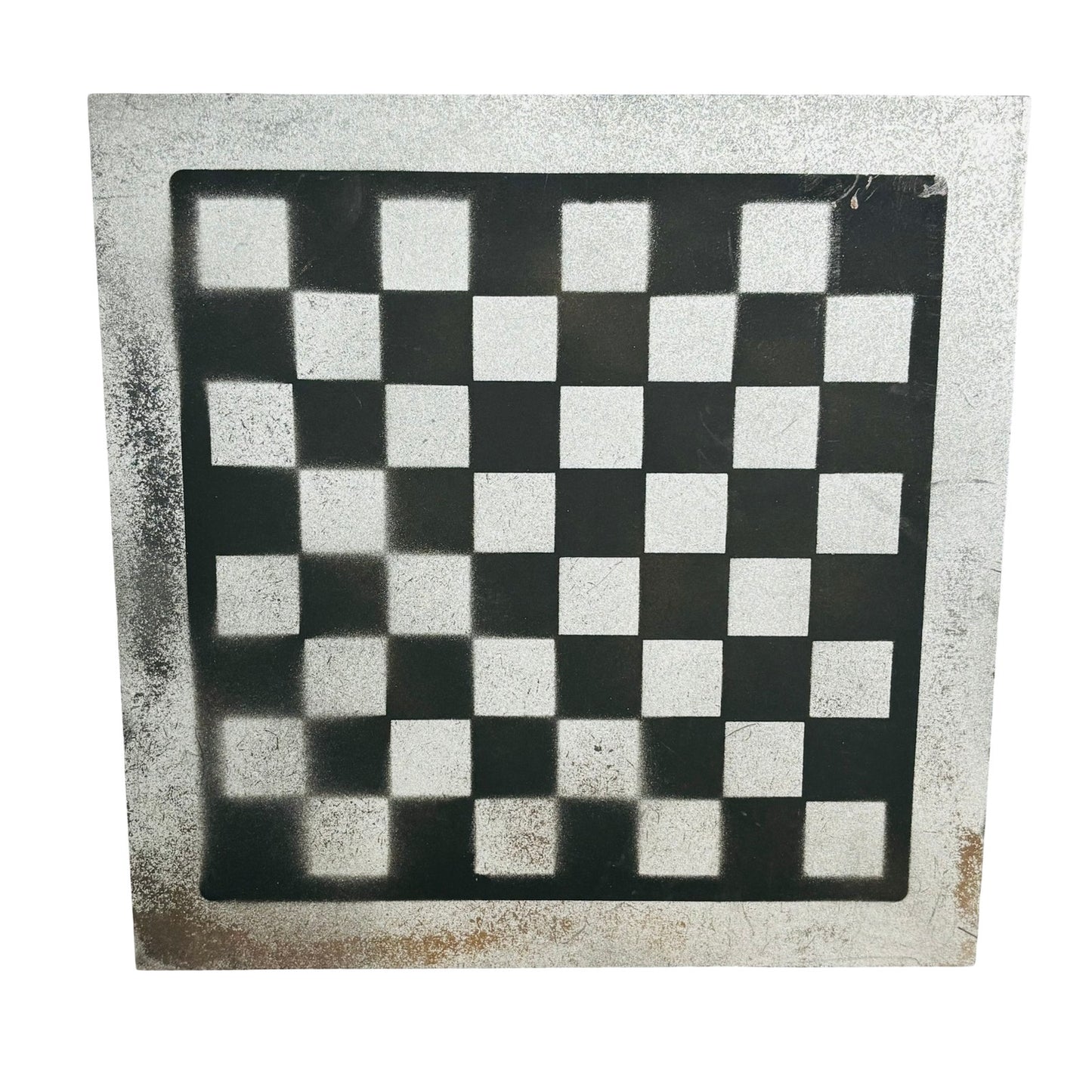 Black & Silver - Painted Chess Board