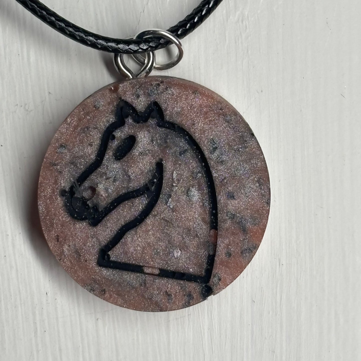 Luxurious Knight - Handmade Resin Chess Necklace