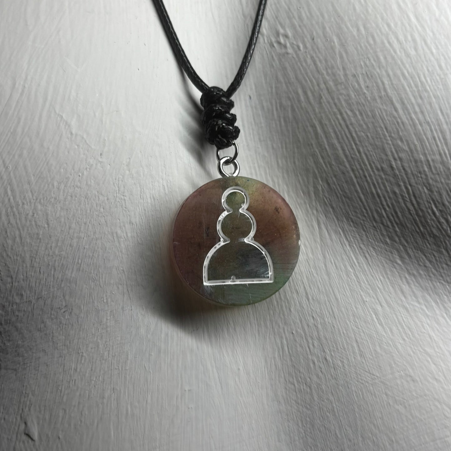 Vintage Swamp Pawn - Handmade Resin Chess Necklace