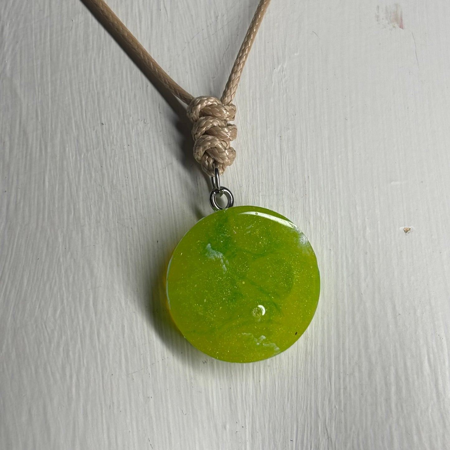 Lime Green King - Handmade Resin Chess Necklace