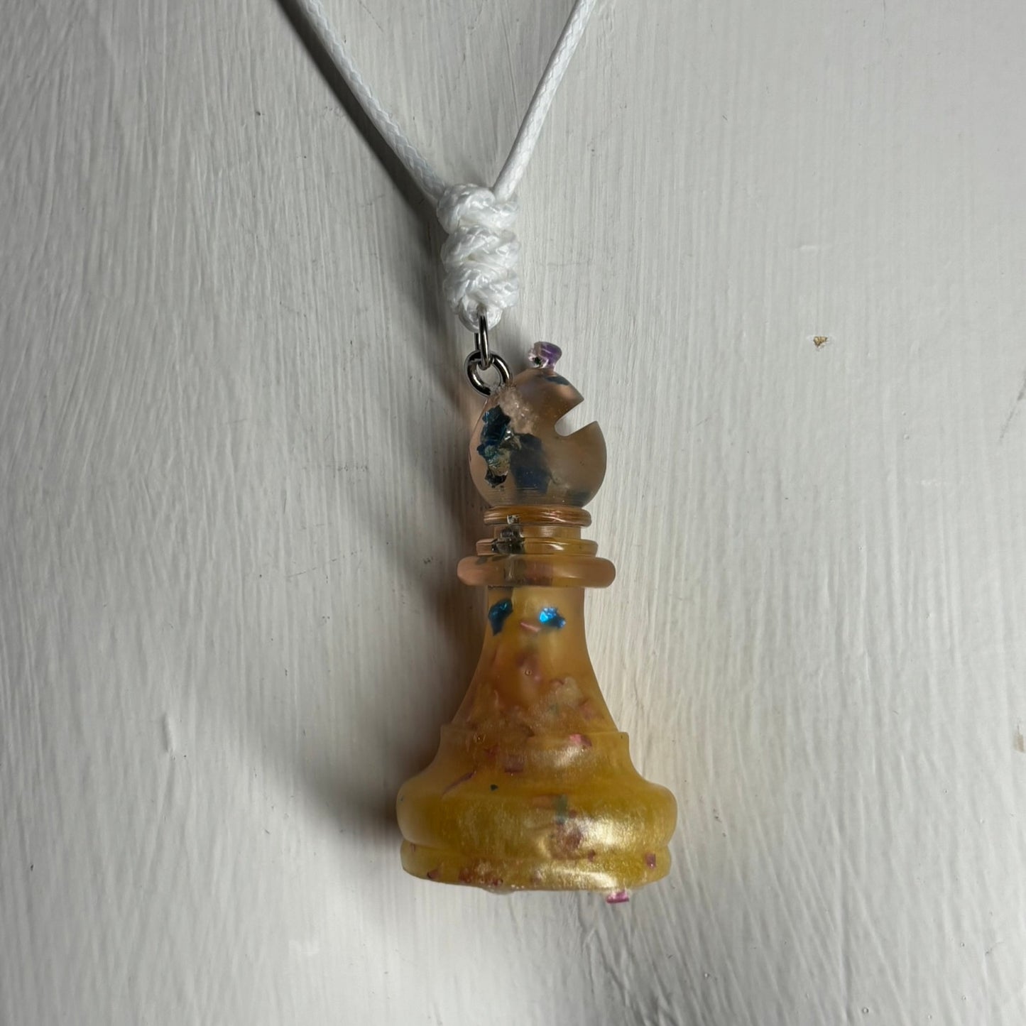 Supreme Colored Bishop - Handmade Resin Chess Necklace