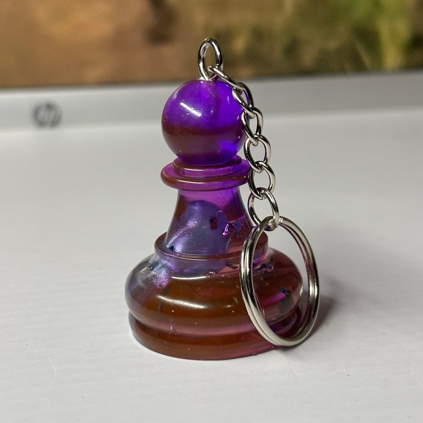 Purple Enmeshment Pawn - Handmade Resin Keychain - Large Edition
