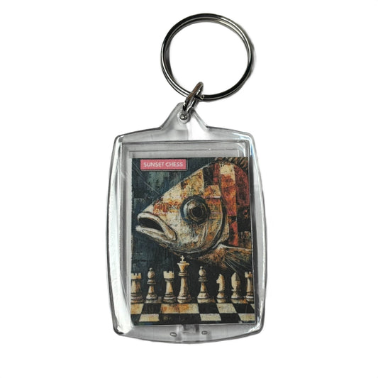 Smells Fishy - Sunset Chess Photo Keychain