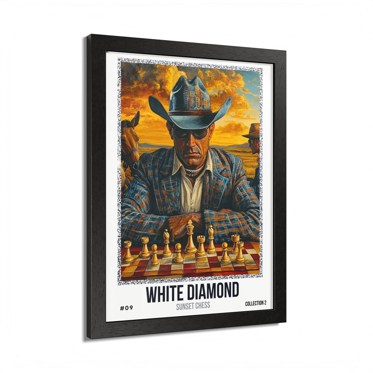 White Diamond - Collection 2 Card #09 - Sunset Card Poster Framed 12"x16"