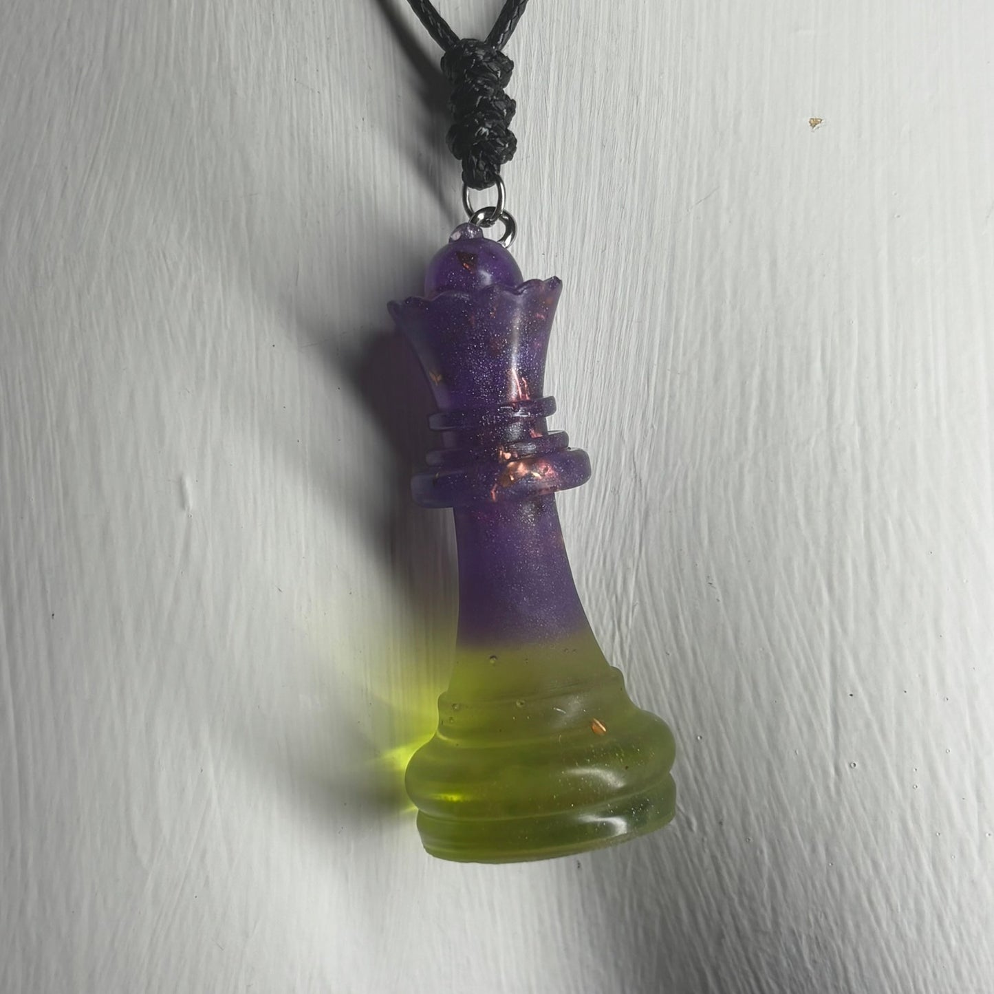 Starlight Purple Crystal Queen - Handmade Resin Chess Necklace