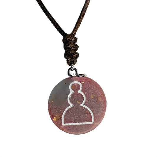 Cosmic Space Pawn - Handmade Resin Chess Necklace