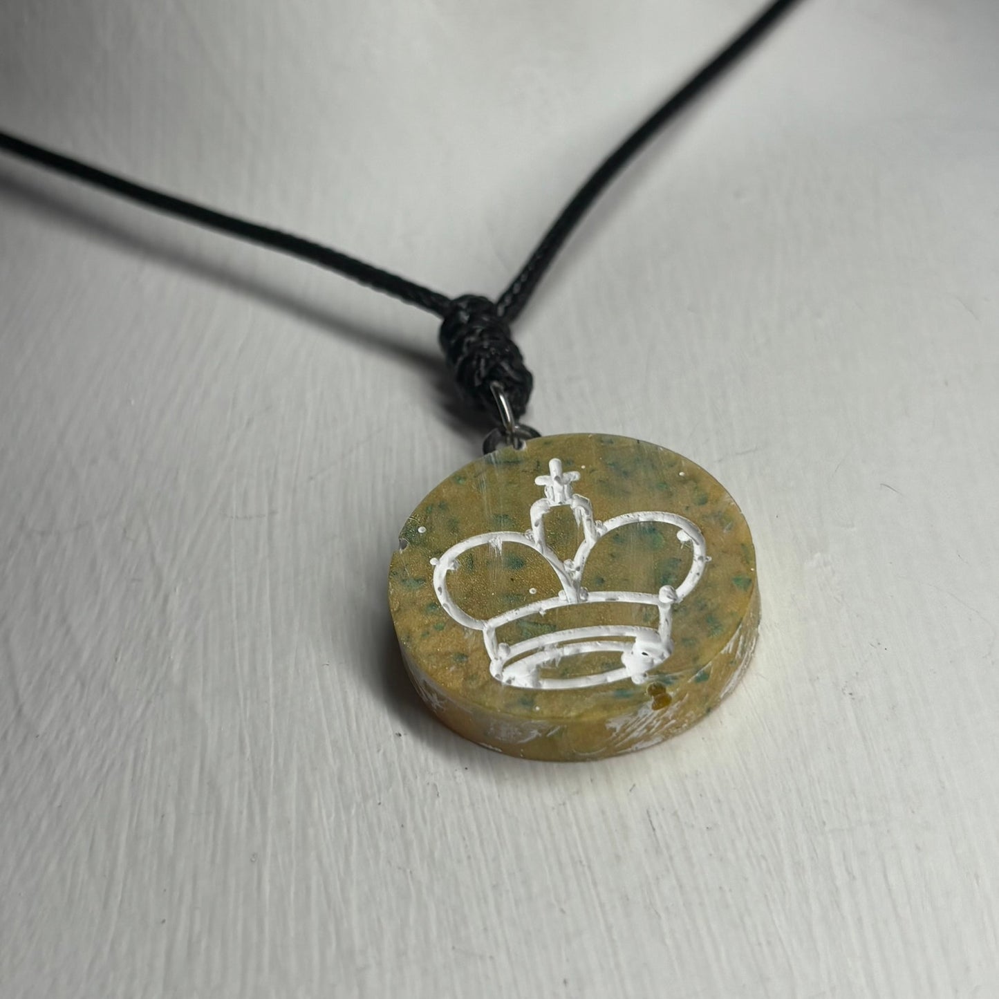 Yellow Supreme King - Handmade Resin Chess Necklace