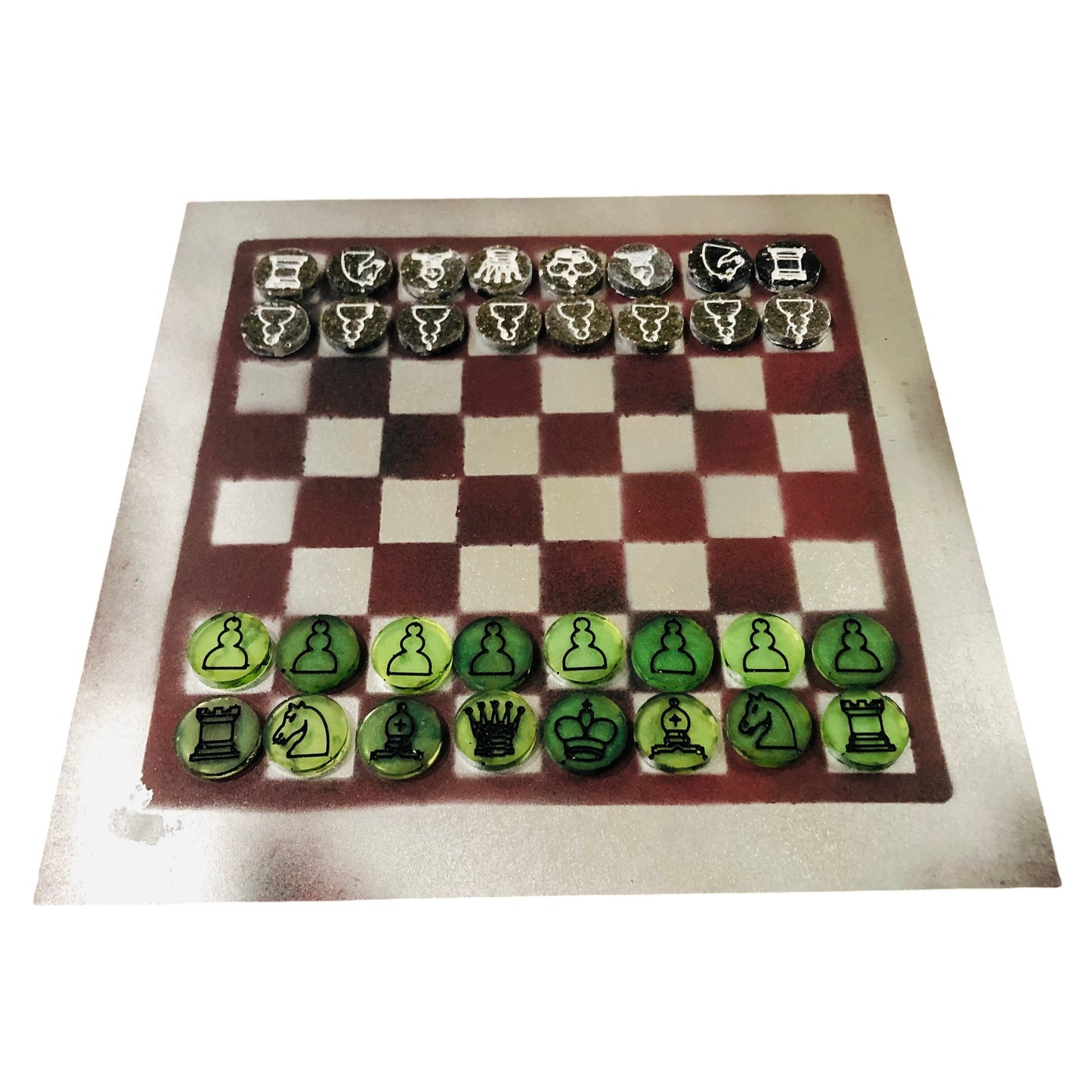 Space Red - Painted Chess Set