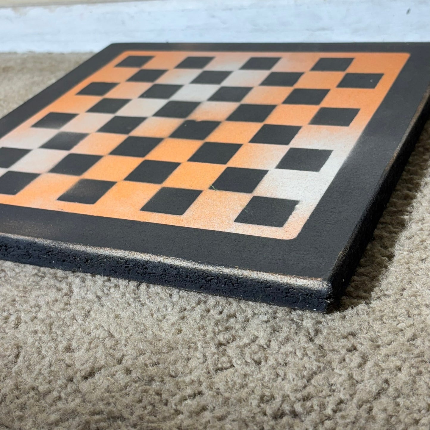 Blue Orange Mesh - Painted Chess Board