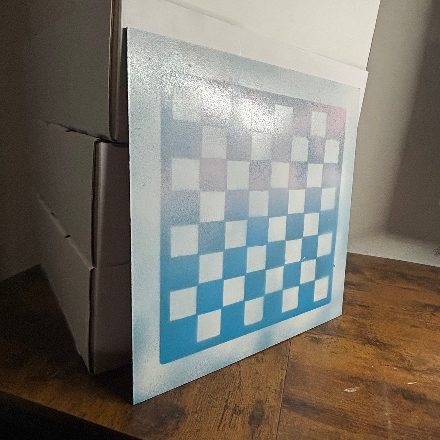 Fading Sky Blue - Painted Chess Board