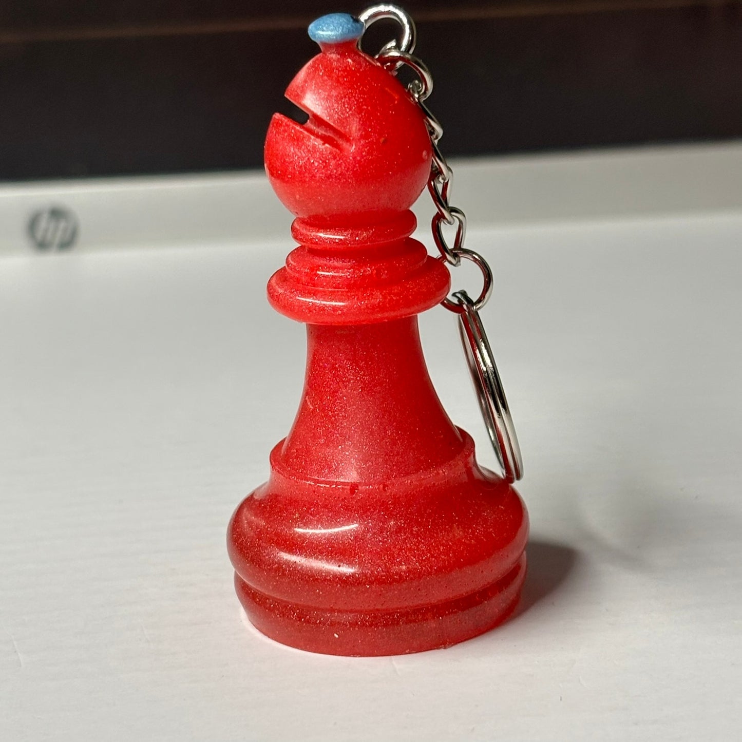 Hot Red Bishop - Handmade Resin Keychain - Large Edition