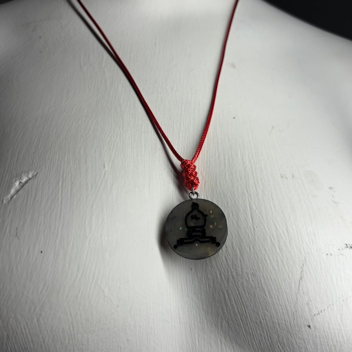 Dark Crystal Bishop - Handmade Resin Chess Necklace