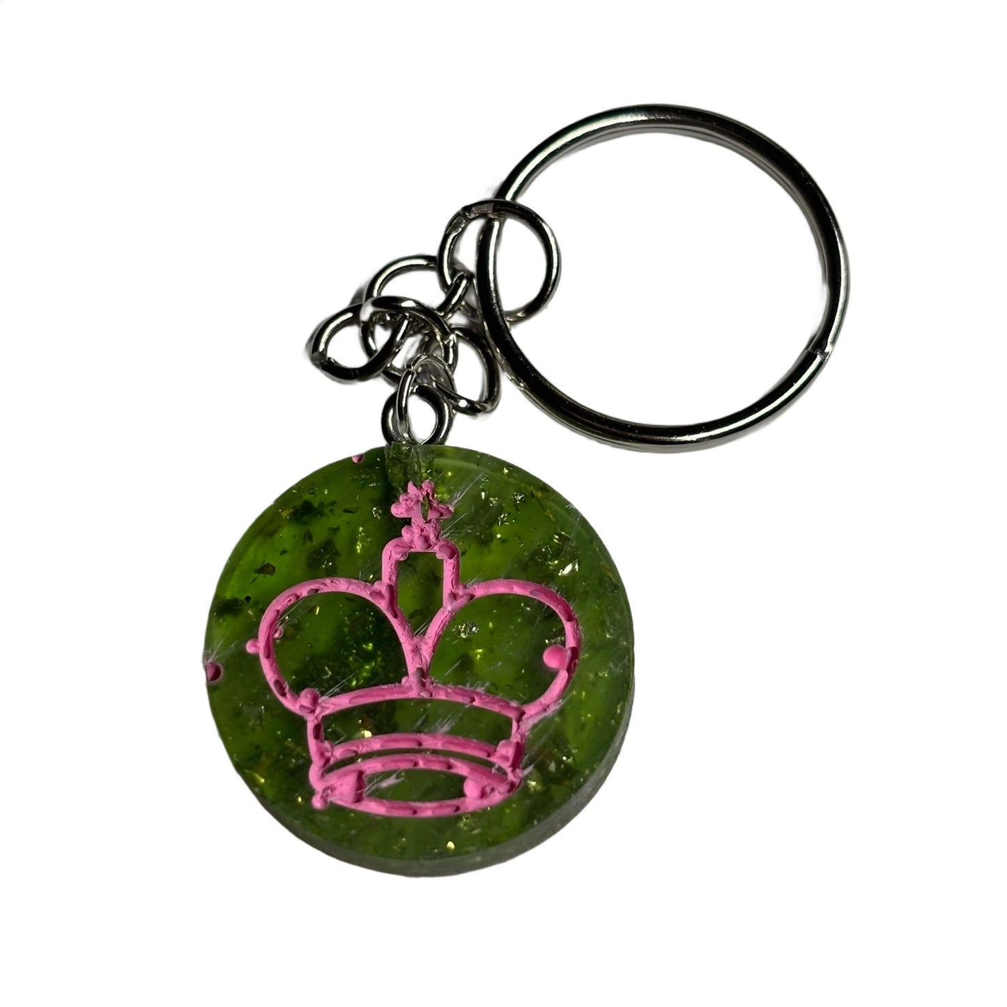 Emerald Green King - Handmade Resin Keychain