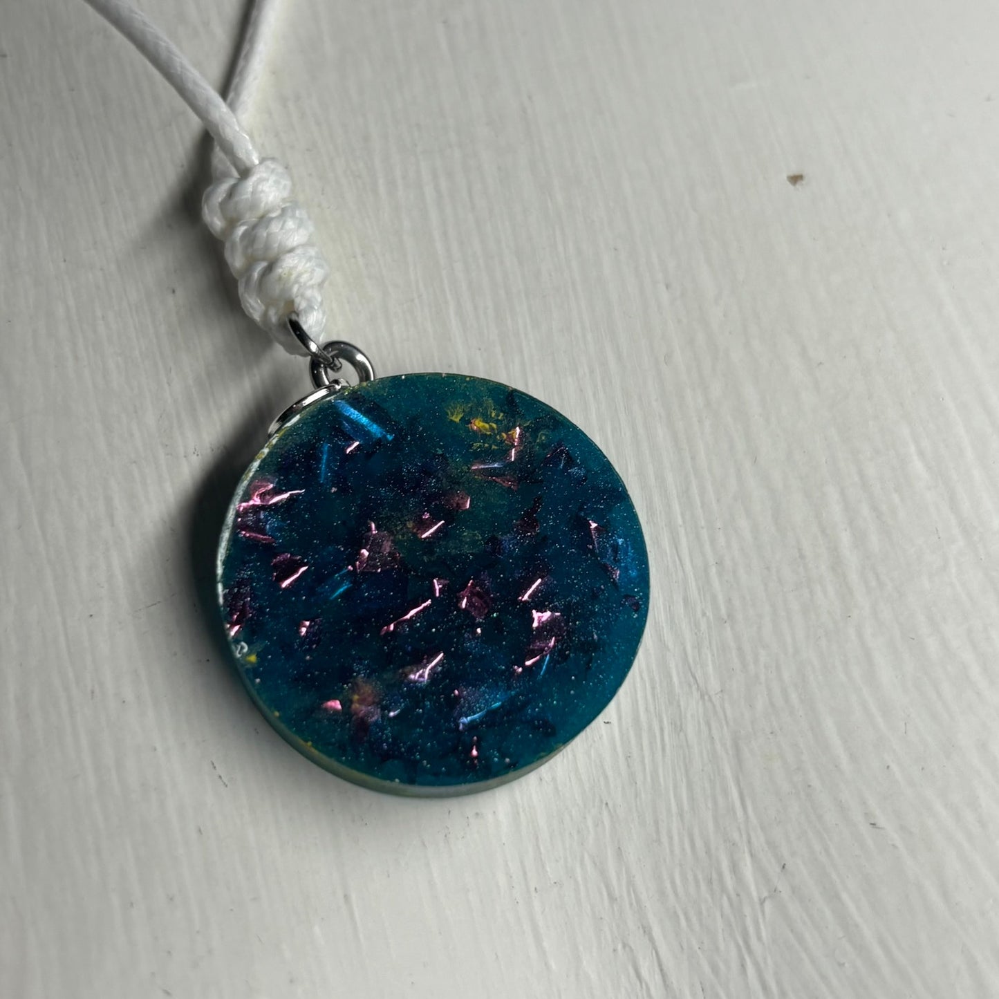 Crystal Blue Queen - Handmade Resin Chess Necklace