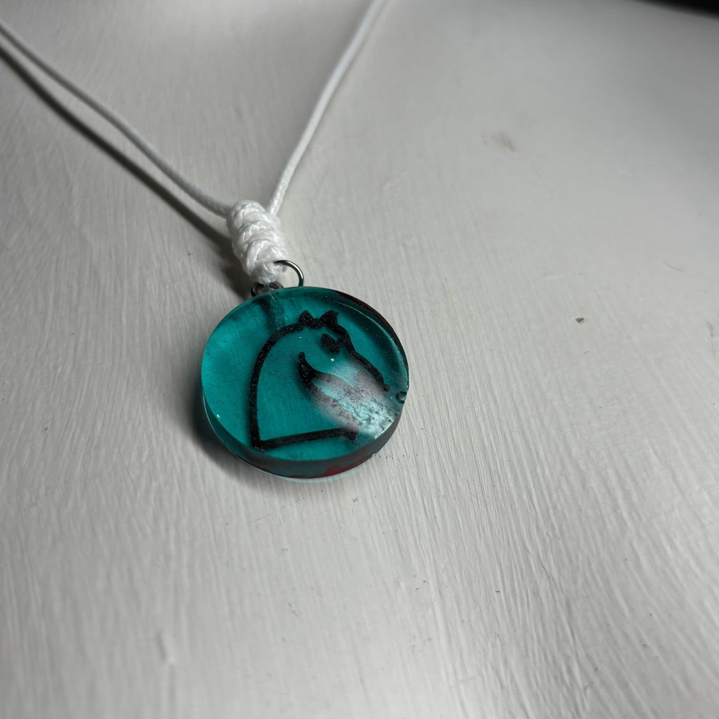 Translucent Knight - Handmade Resin Chess Necklace