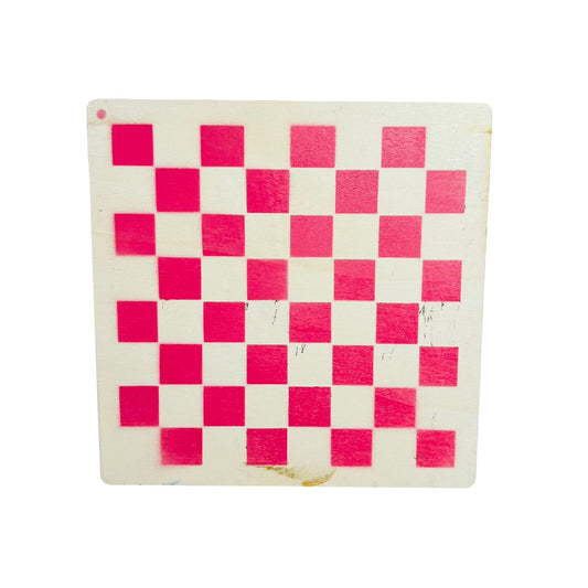 Pink & White - Painted Thin Wooden Chess Board