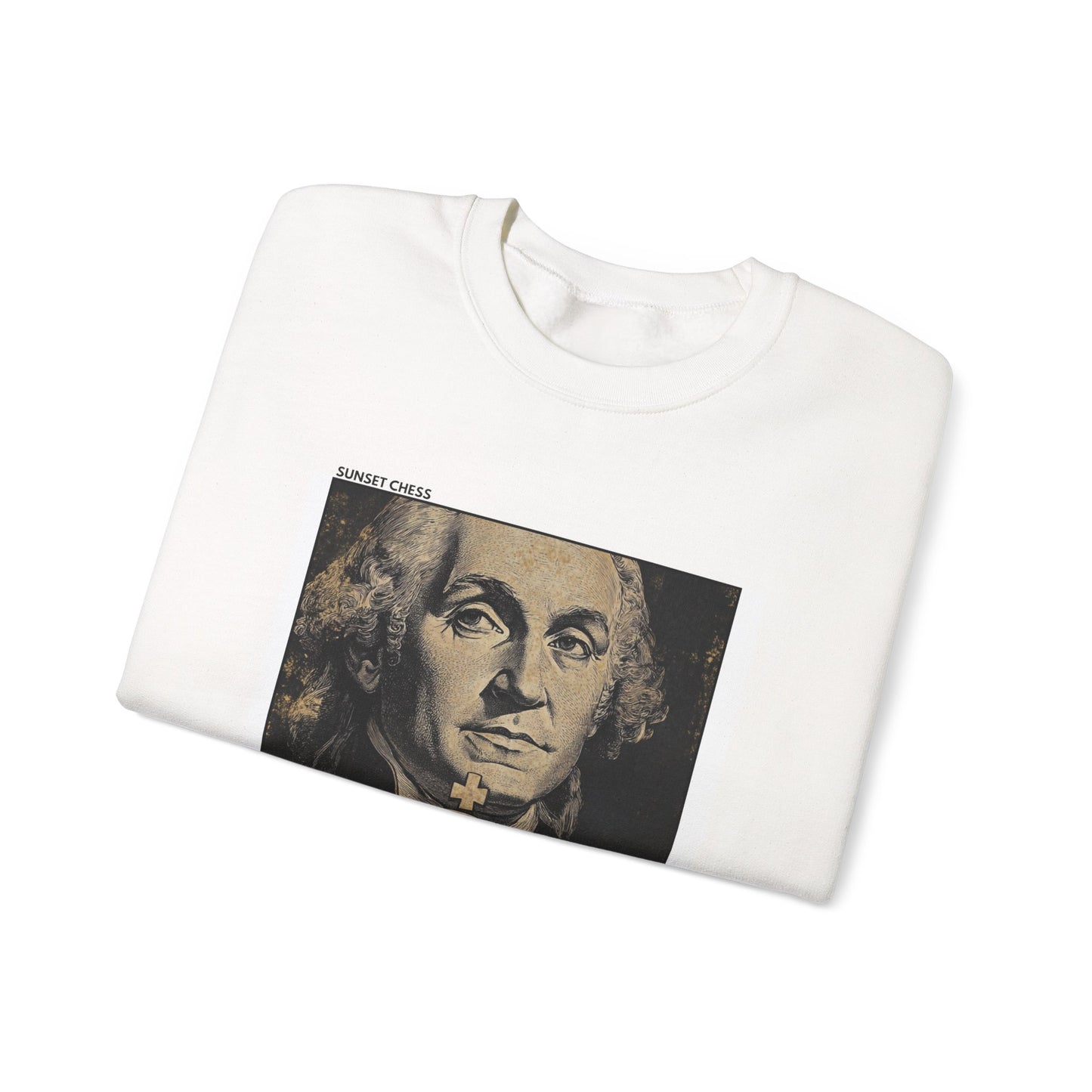 George Washington - White Chess Crewneck Sweater