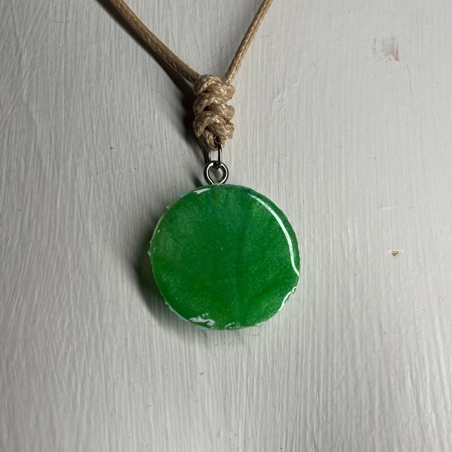 Mint Green Rook - Handmade Resin Chess Necklace