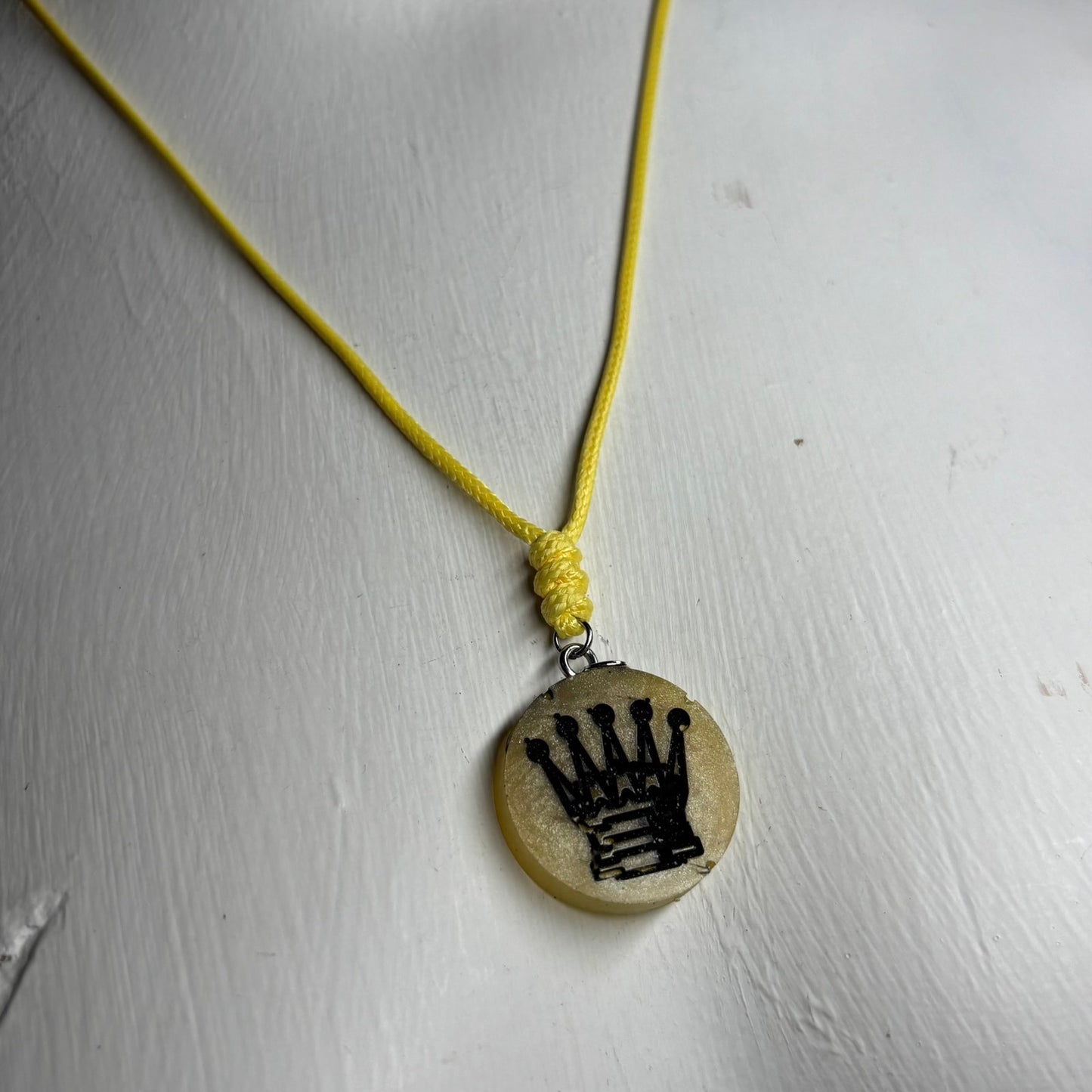 Yellow Queen - Handmade Resin Chess Necklace