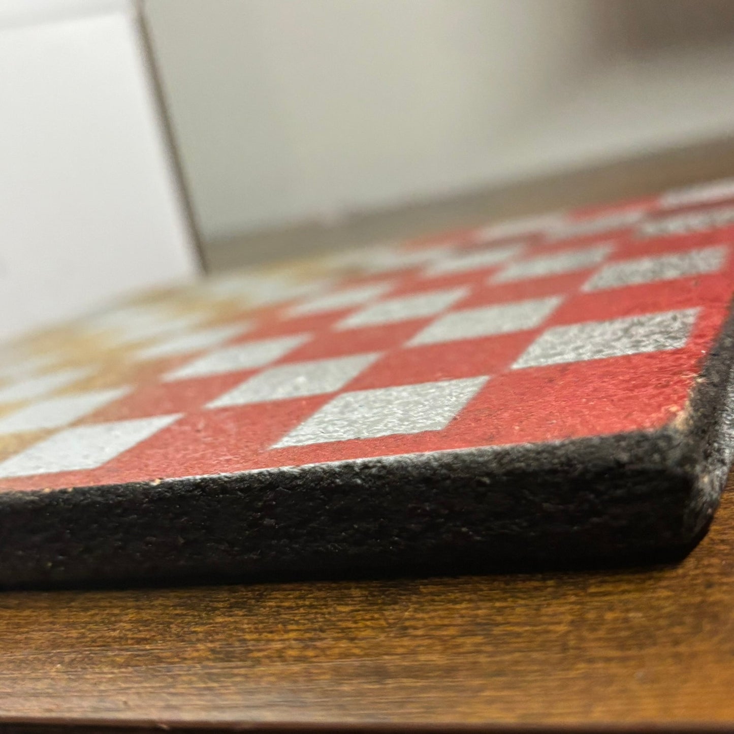 Red & Gold Chrome Hue - Painted Double Sided Chess Board