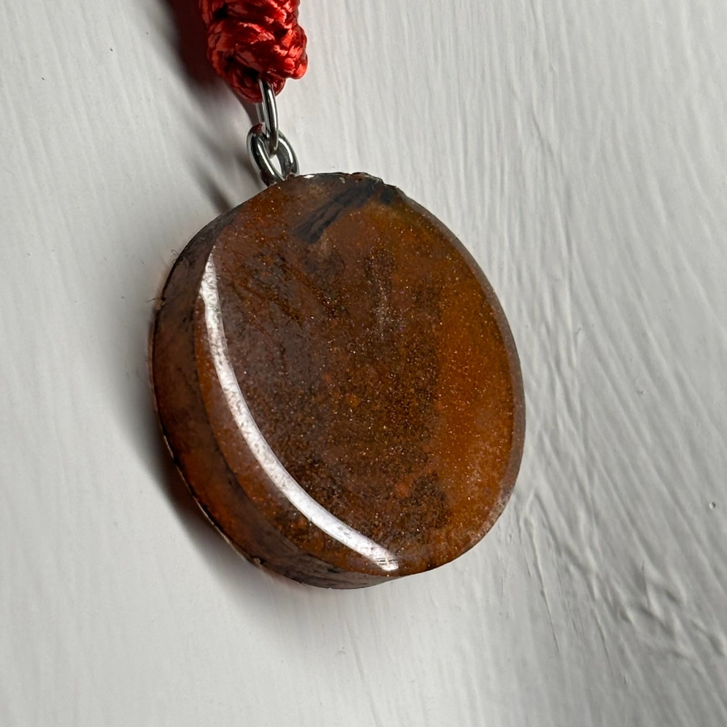 Tattered Orange Queen - Handmade Resin Chess Necklace