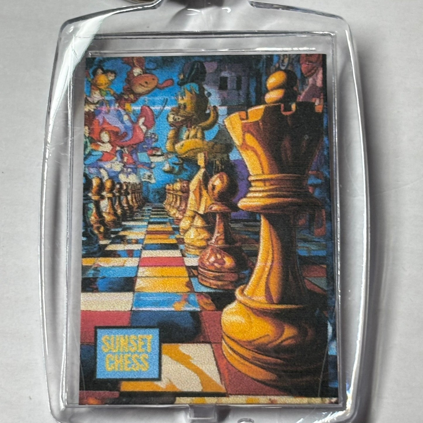Swirly - Chess  Photo Keychain